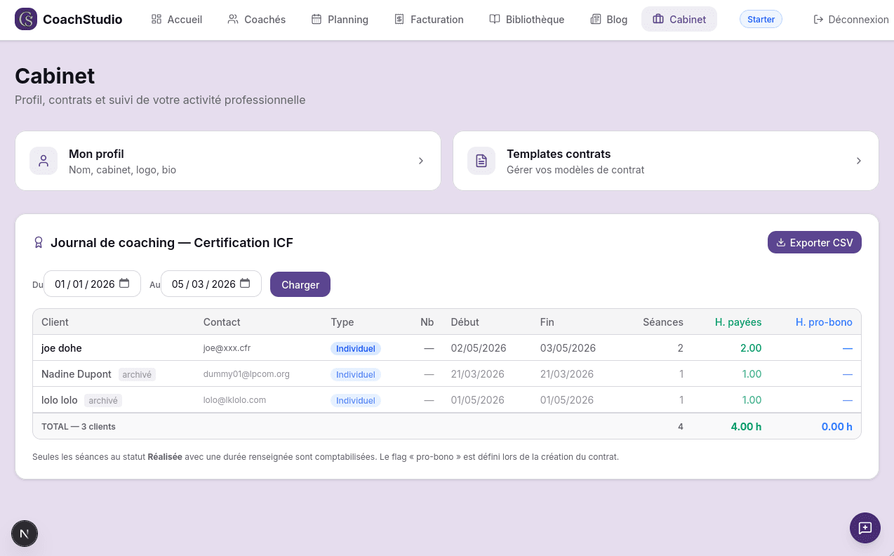Journal ICF pour votre certification